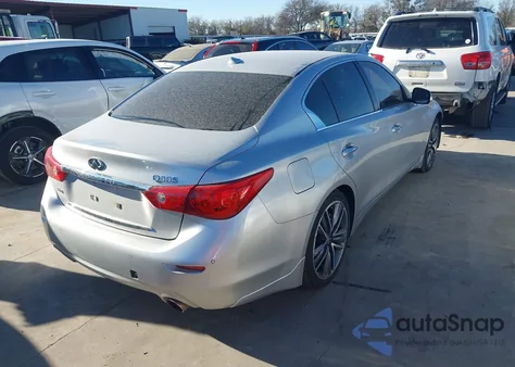 2014 Infiniti Q50 Hybrid Sport z USA, uszkodzony, nr VIN JN1AV7AR8EM701710